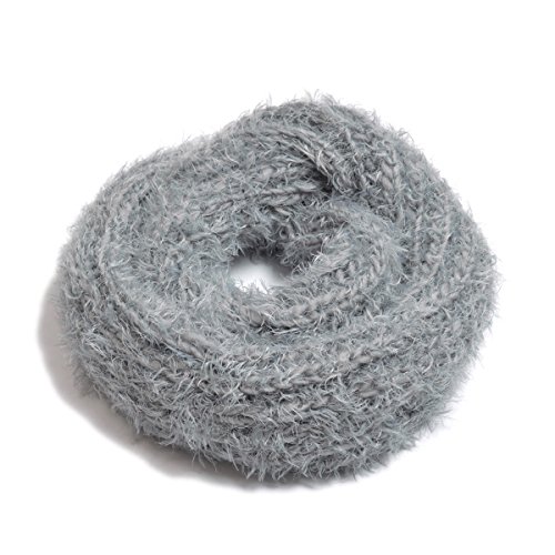 Super Soft Solid Color Winter Rib Knit Fur Thick Infinity Loop Circle Scarf
