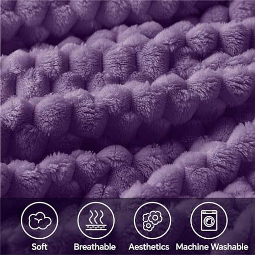 Image of BEDELITE Purple Twin Blanket for Couch, Soft Cozy Gifts for Women, 60 * 80