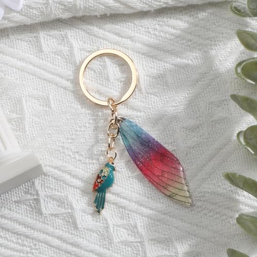 MUCOOS Exquisiter Vogel Schlüsselanhänger, Elster Schlüsselanhänger, Personalisierter Feder Schlüsselanhänger, Geschenk Für Freunde, Sammlung Von Vogelliebhabern