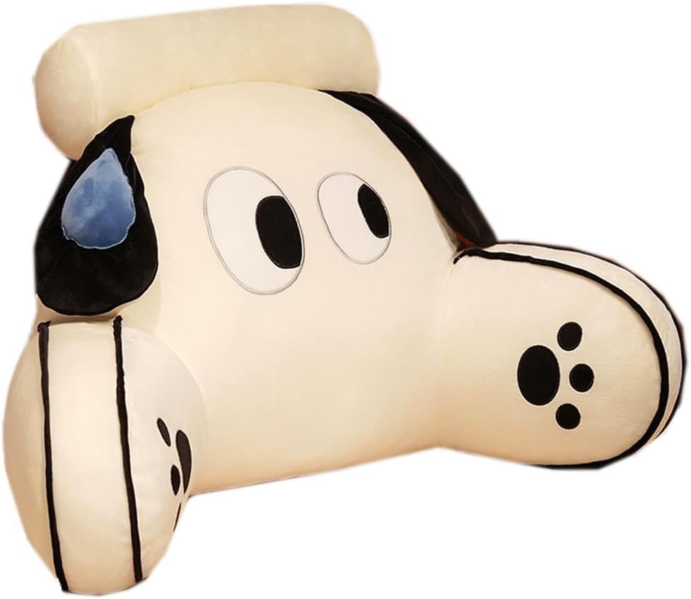 Cartoon Bed Backrest Pillow Sofa Sleeping Ergonomic Lumbar Pillow Chair Waist Cushion Soft Bed Rest Reading Pillow (Black, 65×40cm/25.59"×15.7")