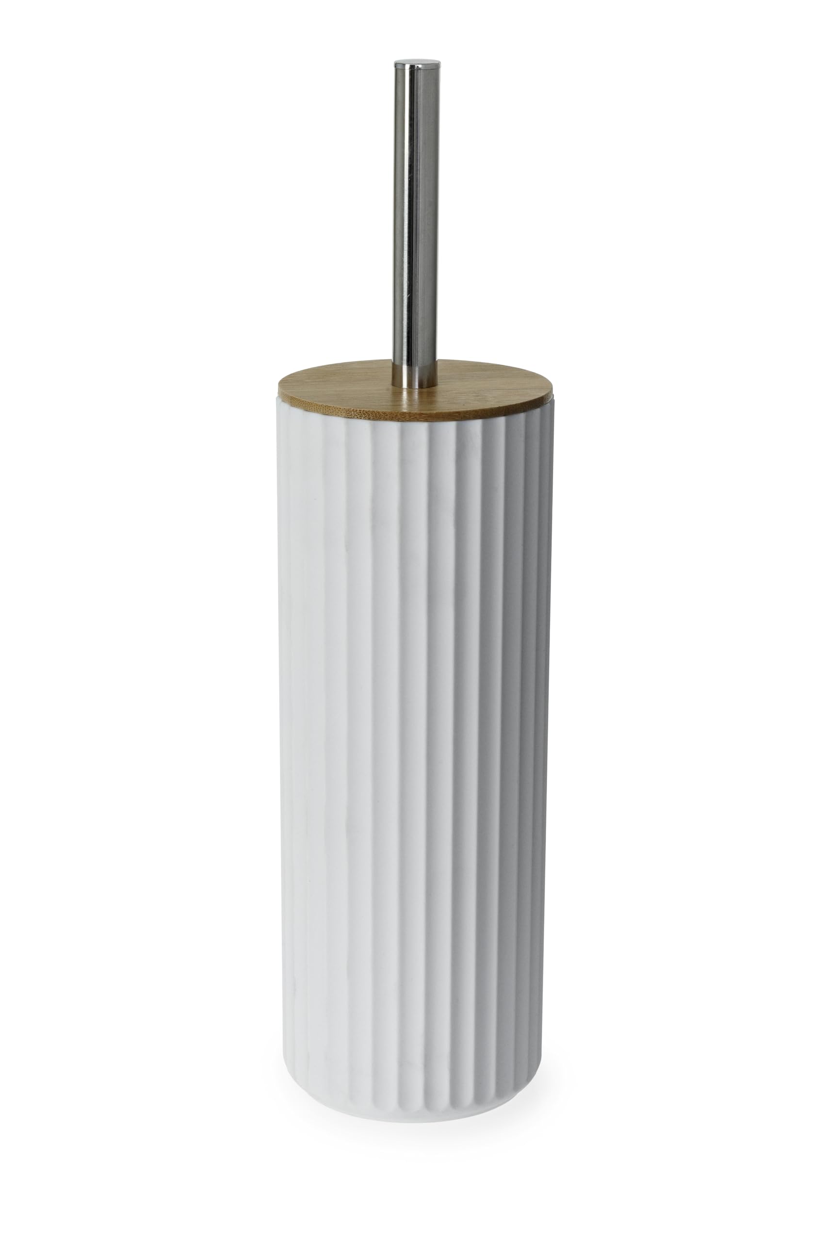 Blue Canyon Toilet Brush - White with Bamboo Lid