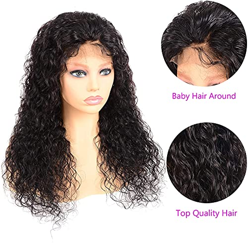 XZGDEN-Hair-Replacement-Wig-Wig-4x4-Lace-Front-Loop-Hair-Brazilian-Glueless-Wig-Top-Swiss-Lace-with-Baby-Hair-Human-Hair-20-InchesPastel-Wavy-Wig-Color-K-Size-35-cm