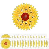 30 Stück Fenster Fliegenfalle für Innenbereich Blumendesign Fliegenfänger Fenster, Fenster Fliegenfallen Klebefalle Insektenfalle Klebestreifen Obstfliegenfalle Aufkleber Fliegenköder Fliegen Klebefal