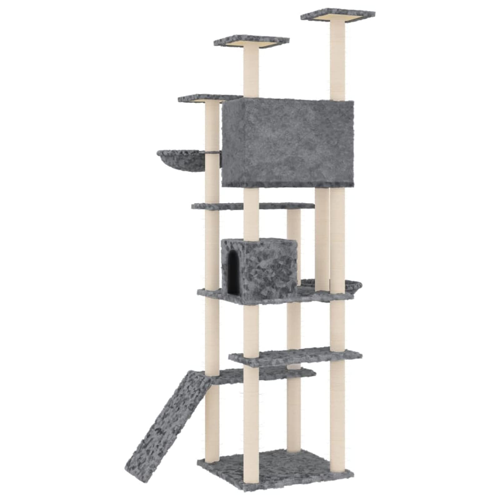 Homgoday Arbre à chat avec griffoir en Sisal Gris foncé 191 cm Meubles chat jeu jouet chat arbre griffoir