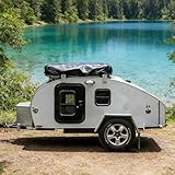Adventure-Ready Teardrop Camper Trailer – Rugged Waterproof Travel Trailer with Spacious Interior, Perfect for Desert Trails and Mountain Camping, Featuring Adjustable Suspension