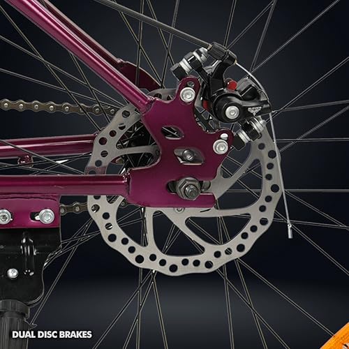 Image of ROADGIANT Squad 27.5T| MTB | Steel Bicycle | Dual Disc Brakes | Single Speed | Front Suspension | Unisex|for All-Terrain Riding (Purple)