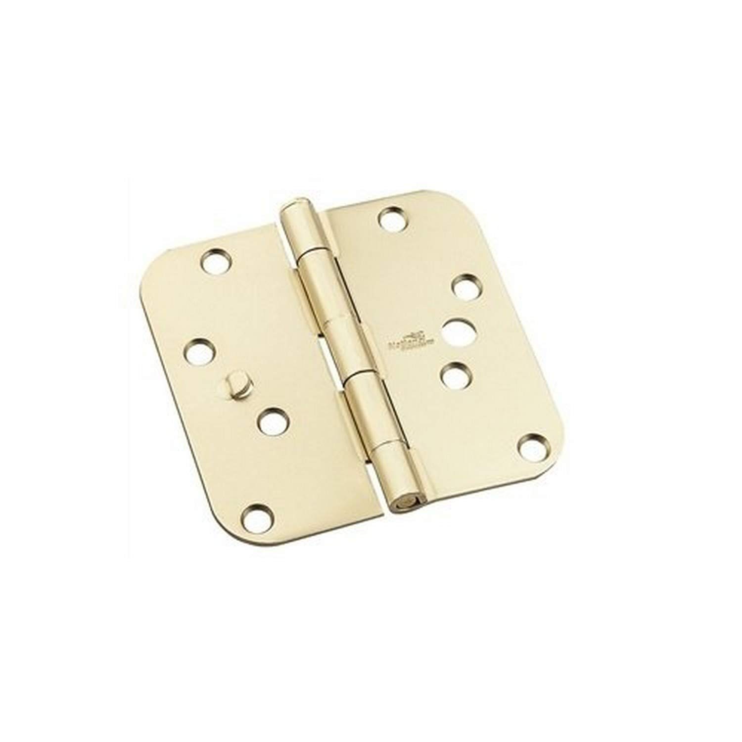 Charnière sécurité carré d'angle 10,2 cm en laiton brillant pour menuiserie