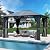 Raysfung 10'x12' Hardtop Gazebo, Outdoor Polycarbonate Roof Gazebo with Metal Frame Permanent Pavilion with Netting& Curtains for Garden, Patio, Lawns