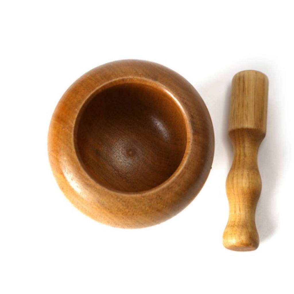 Pestle and Mortar Solid Wood Mortar and Pestle Set with Spice Grinder Kitchen Cooking Tools, Vanilla Spice Mixed Grind Bowl Kitchenware Mortar Pestle