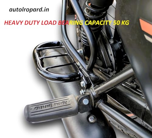 Image of Bullet 350 Standard foot rest, BLACK DOUBLE POWDER COATED.25 mm MILD STEEL .ROBUST DESIGN.WEIGHT CARRY CAPACITY 50 KG .ATTACHMENT MENT PROVIDED.EASY TO FIT