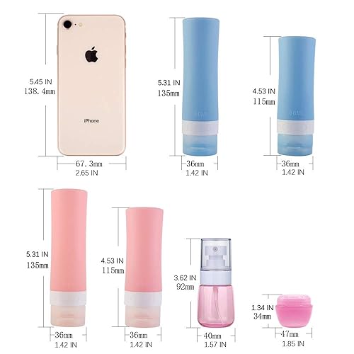 Miniatura 7 de Botellas de viaje aprobadas por la TSA accesorios de viaje a prueba de fugas artículos de tocador champú y botellas de acondicionador perfectas para