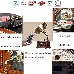 Tourne-Disque Vintage Vintage Rétro Classique Gramophone Phonographe Forme Haut-Parleur Stéréo Système de Son Boîte à… - Les Beatles, Paul McCartney, John Lennon, RIngo Starr, George Harrison Tourne-Disque Vintage Vintage Rétro Classique Gramophone Phonographe Forme Haut-Parleur Stéréo Système de Son Boîte à… – Image 5