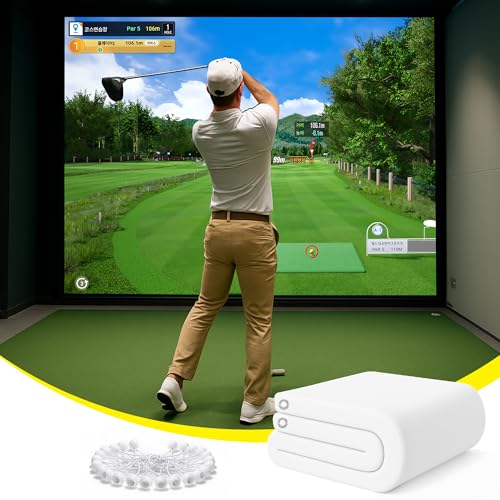 Aerixtron Golf Simulator Impact Screen, 3D Air Mesh Impact Screen For Golf Training Indoor/Outdoor, Hd Projector Screen For Home Hitting Practice With Grommet Holes &Amp; Bungee Cords