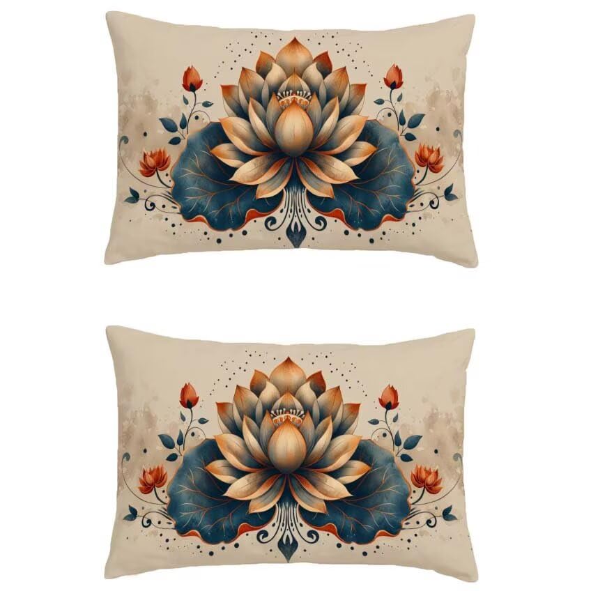 Taie oreiller double sided printing orange brulee decoration automne