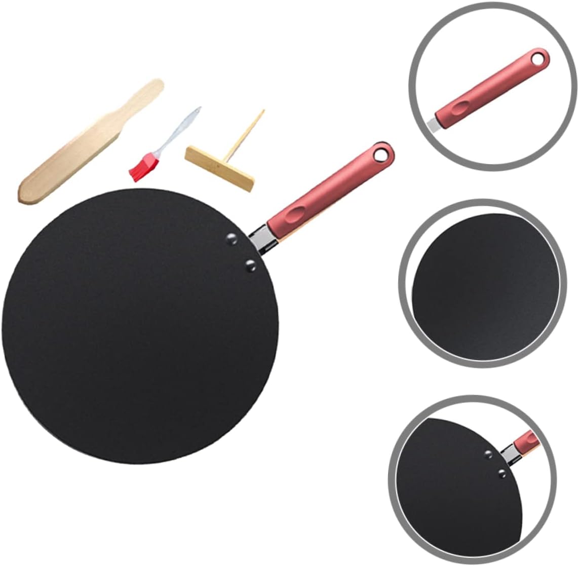 LIFKOME Flat Pancake Griddle Pan Nonstick Great for Eggs Pancakes Steaks Compact Easy to Store