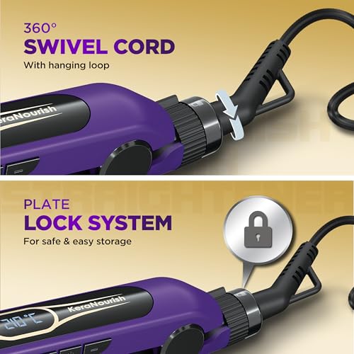 Image of Havells Wide Hair Straightener|KeraNourish| 5 Adjustable Temperature Settings| Digital Display|For All Hair Types|Worldwide Voltage|HS4222