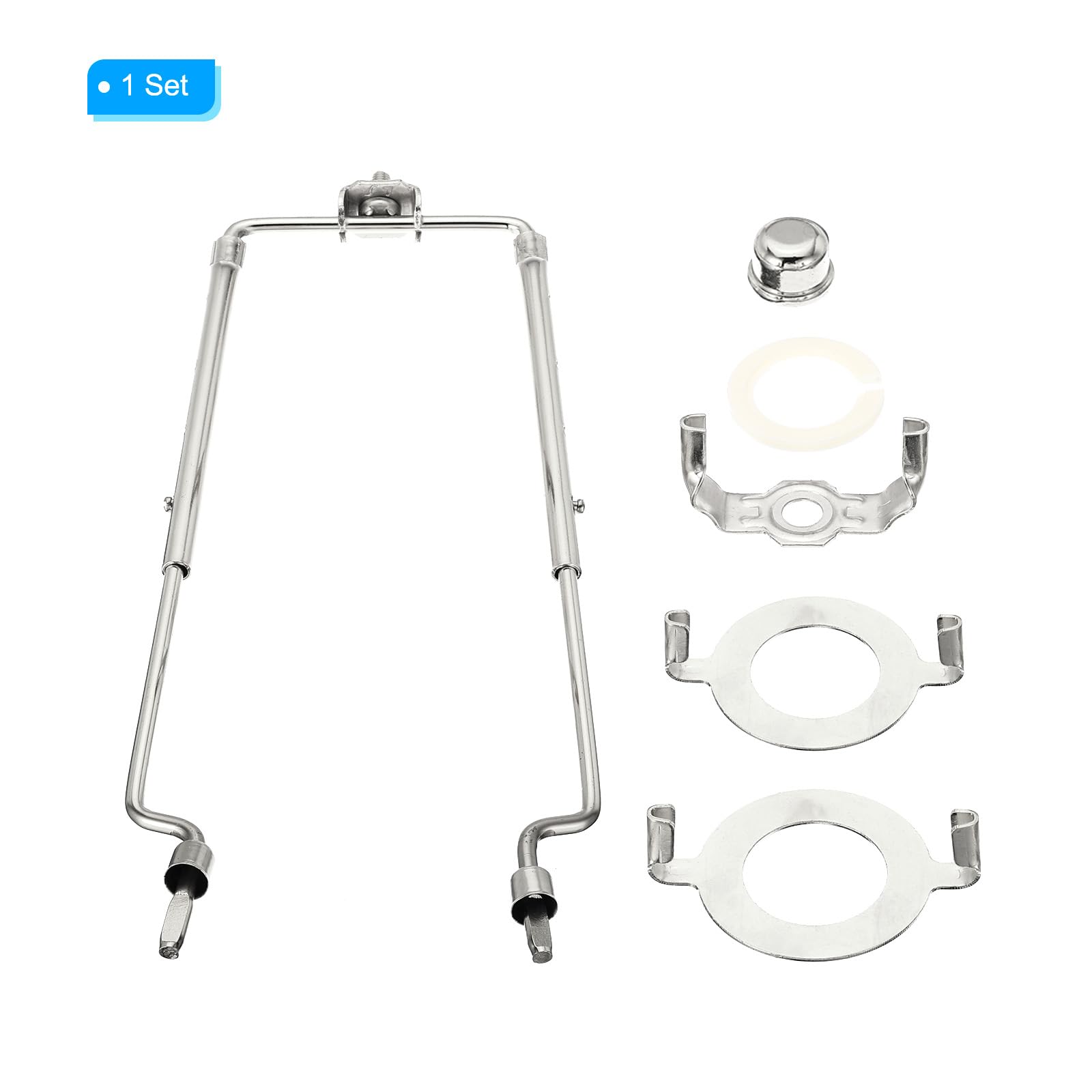 PATIKIL 8 9 10 11 Pulgadas Lámpara Arpa Kit con Remate, 1 Juego Ajustable Lámpara Sombra Apoyo Soporte con 3/8 IP E14 E26 E27 Luz Base para Mesa Piso Lámpara, Plata