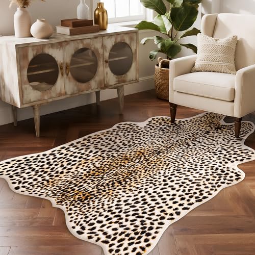 Tapete Leopardo 5.2x6.5 pies Piel Animal Falsa miniatura 1