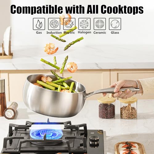 Wok de Acero Inoxidable 304 con Tapa, 7.87 in miniatura 5
