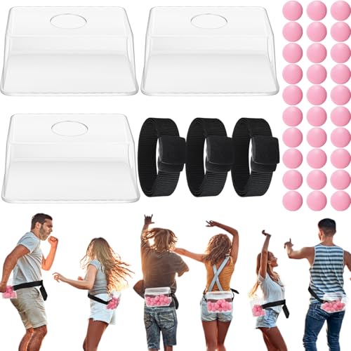 Vinsot Baby Shower Games Bridal Funniest Baby Shower Play, Interactive Shaking Balls for Boy or Girl, Table Tennis Twerk Game(Pink,3 Sets)