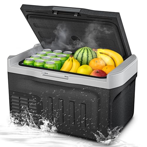 DOGHLY 12 Volt Refrigerator, 22QT Portable Cooler -4℉-68℉, Compressor Car Fridge 12V/24V DC & 110-240V AC, Electric Cooler for Truck, RV, Camper, SUV, Travel, Camping & Road Trips (22QT)