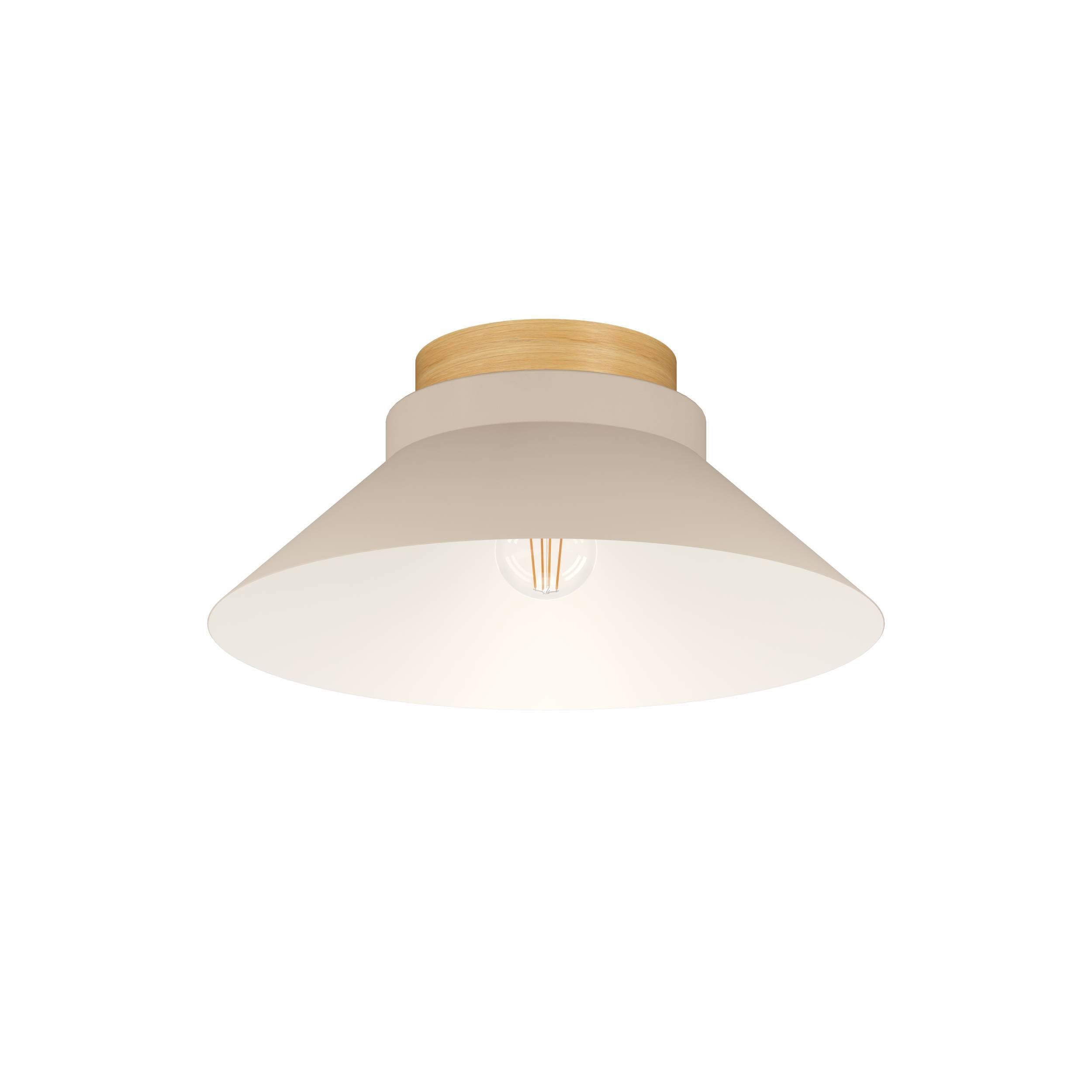 Eglo Moharras Lámpara para techo de diseño escandinavo y bohemio, FSC100HB, lámpara para salón de madera natural y metal color arena, lámpara para pasillo con casquillo E27