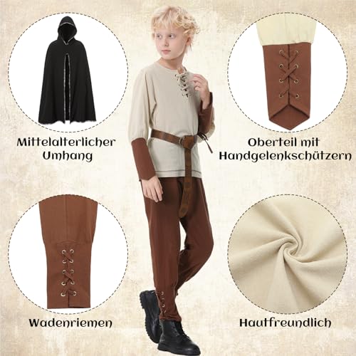 Image of Boys Medieval Renaissance Costumes Kids Pirate Viking Outfit for Halloween
