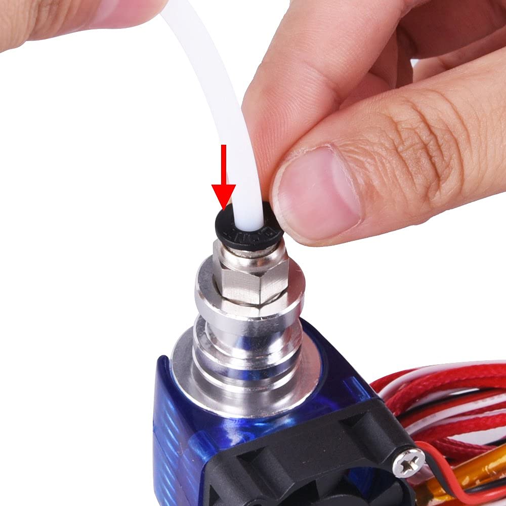 MMOBIEL Bowder wąż 3D z PTFE 1 m, seria XS 1,75 mm, filament, kompatybilny z nadajnikiem 3D V2 / Ender 3 / Ender 3 Pro/Ender 5/ CR-10/10S 20/20 Pro w zestawie 2 x armatura i nóż PC4-M10