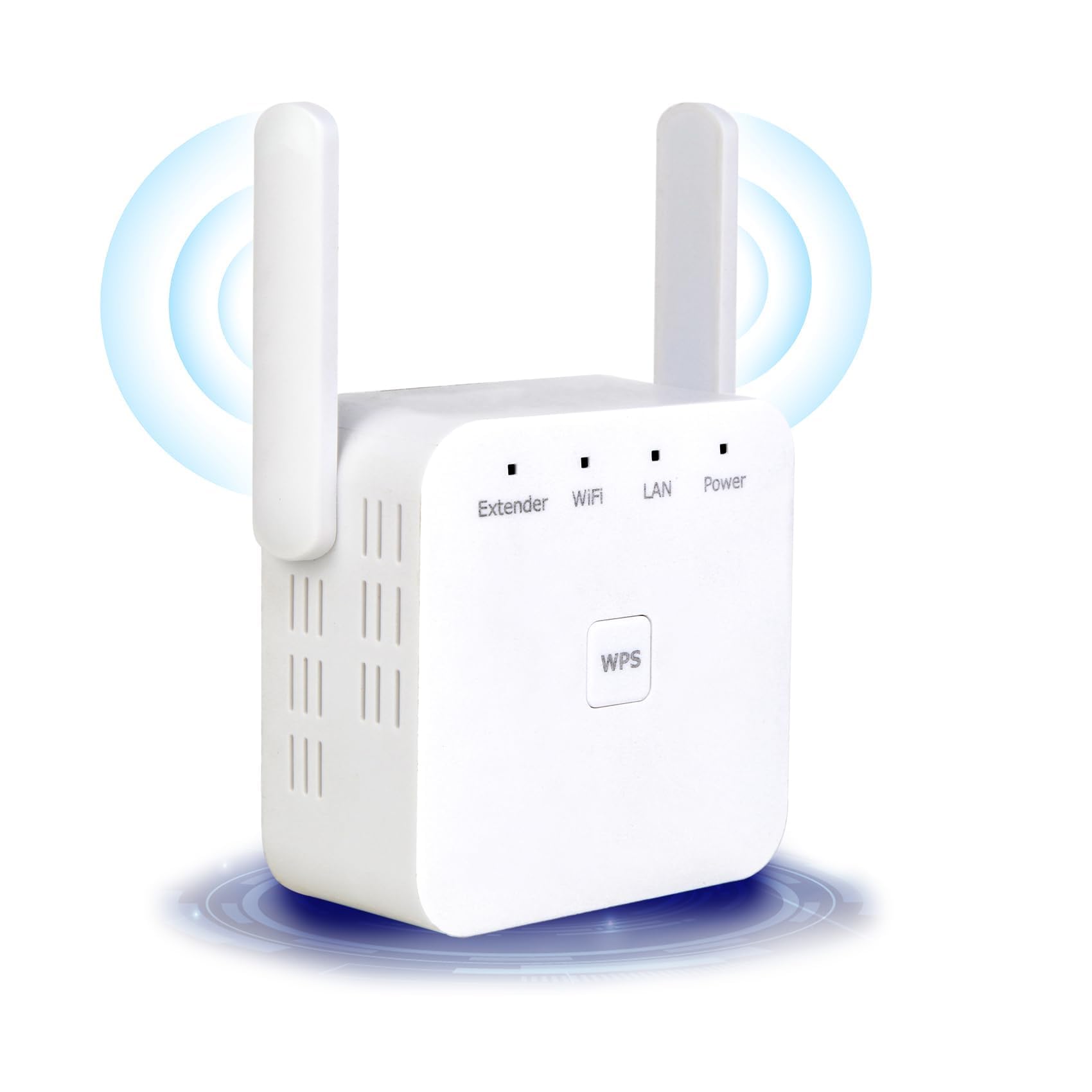 Upgraded WiFi Extender Booster- Long Range WiFi Booster for 6500 Sq.ft Homes | WiFi Extender with 2 Antennas + 55 Devices & Ethernet Port, Home Wireless Signal Booster (White)