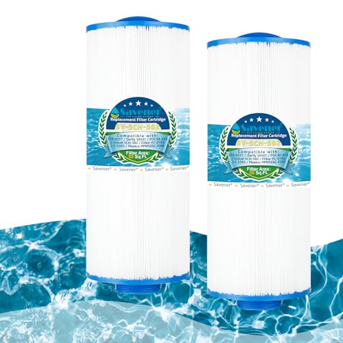 Savener® 5CH-502 Hot Tub Spa Filter Cartridge (Fine Thread), Replaces PPM50SC-F2M, FC-0195, Marqui Spa 20041, 20091, Cal Spas C-5303, Magnum MA 50, SP-PS-0195, 370-0237, 50 Sq. Ft, 2 Pack by Savener - Used condition - US$28.11
