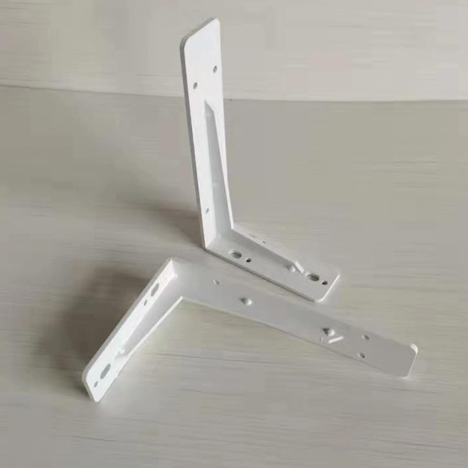 2 Pezzi Reggimensola a Parete,Staffe per Mensole Pesanti,Staffa a L per Mensola Angolare,Supporto per Mensola Galleggiante di Metallo per Capannone,Libreria,con Viti,Bianco (45cm)