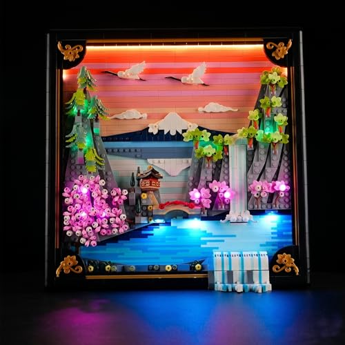Luces LED para Lego 31218 que decoran tu salón con un cerezo japonés iluminado