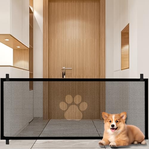 180 x 78 cm Perros Puerta Barrera Protección para Escaleras Sin Taladrar Barrera Portátil para Perros y Gatos, Barreras Infantiles, Barreras Perros Puerta para Escaleras Puertas Pasillo Escalera