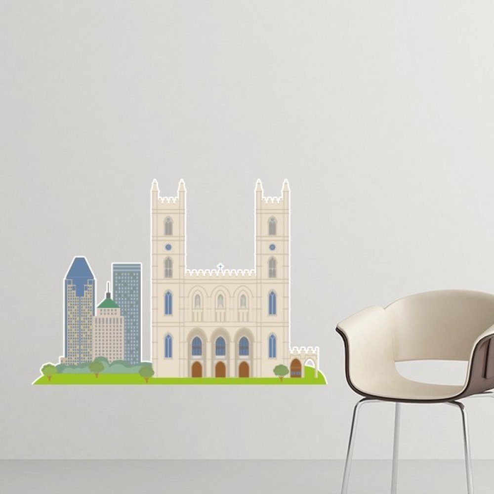 Sticker église du Canada autocollant amovible anti-trace pour relooker un papier peint DIY