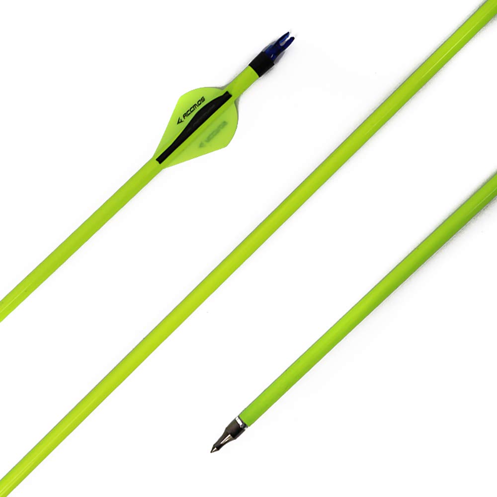 ACCMOS 6/12/24/48pièces Diamètre Intérieur 6.2mm Flèches Pro en Carbone Mixte Personnalisé 22.5-30pouces Spine 500 Flèche avec Pointe en Acier Amovible pour 20-65livres Arc Recurve Arc à Poulies