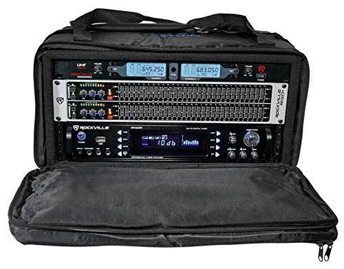 Image of Rockville RRB50 5U Rack Bag Double-Sided Case, 12 inch Depth, Shoulder Strap
