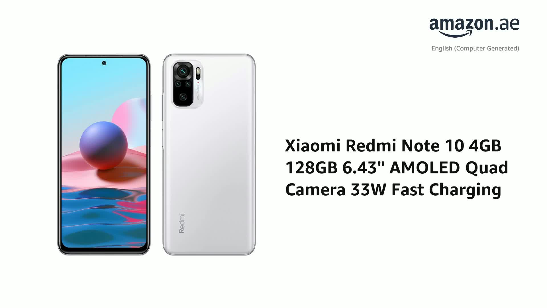 美品 Xiaomi Redmi Note 10 128GB/4GB ホワイト Xiaomi Redmi Note 10 White (4GB / 128GB) - Mobile phone