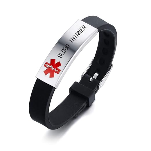 Custom Engraved Medical ID Silicone Bracelet