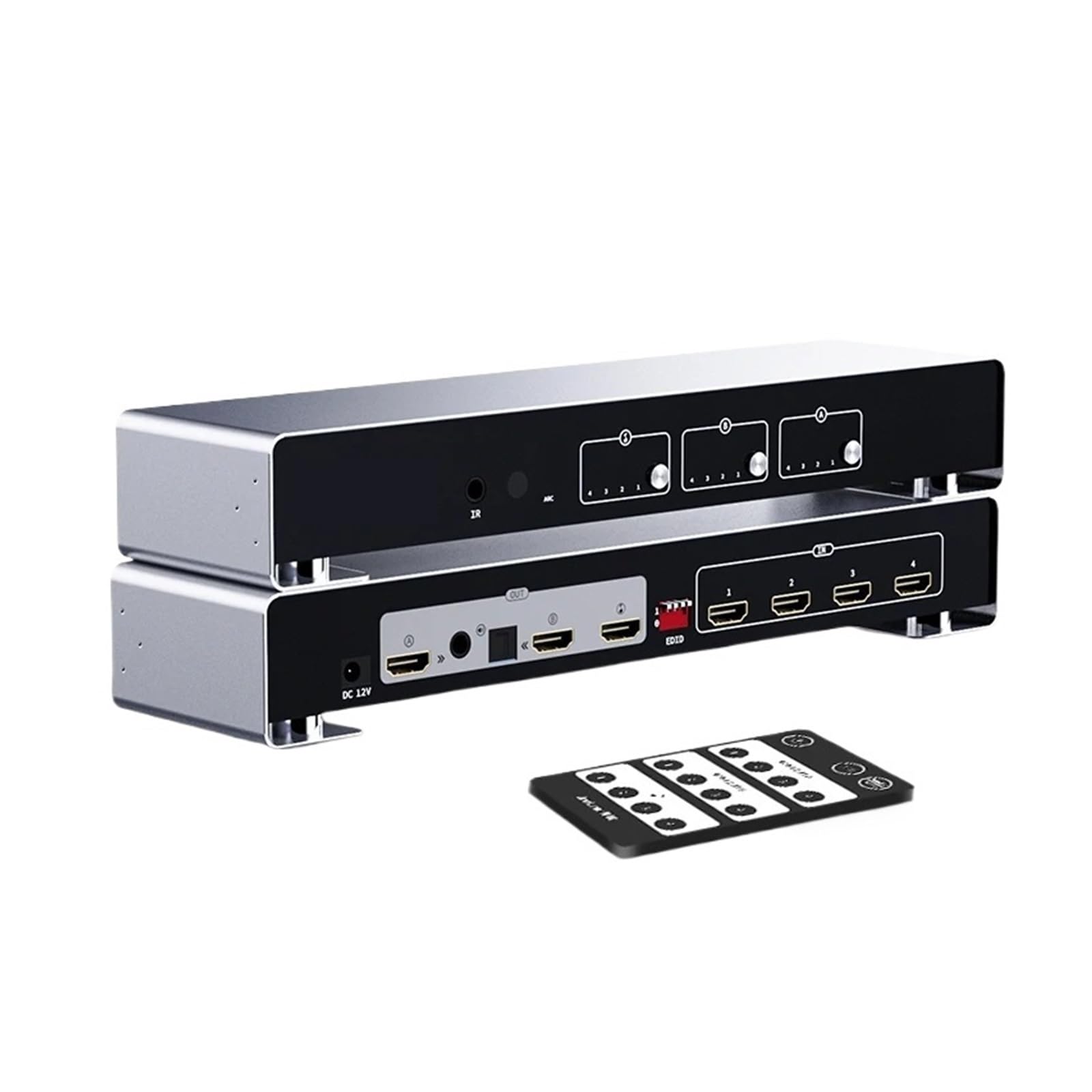 4K 60Hz Matrix 4x2 Video Switch Splitter 4 in 2 out con convertitore Ottico da 3,5 mm per Lo Streaming di Giochi e la Registrazione Multi-Sorgente