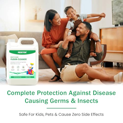 Image of Meriton Neem Deep Clean Floor Cleaner - 5L | Plant-Based Formula | Tick & Flea Repellent | Removes Germs, Dirt & Tough Stains | No Allergens & Toxins | 10X Power Cleaning (Pack Of 2)