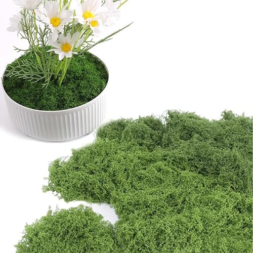 SAHRI 7OZ(200g) Artificial Moss for Potted Plants Natural Fake Grass Faux for Indoor Planters Moss Filamentous Decor for Parties Art Landscape Gardening Decor DIY Projects. (Green)