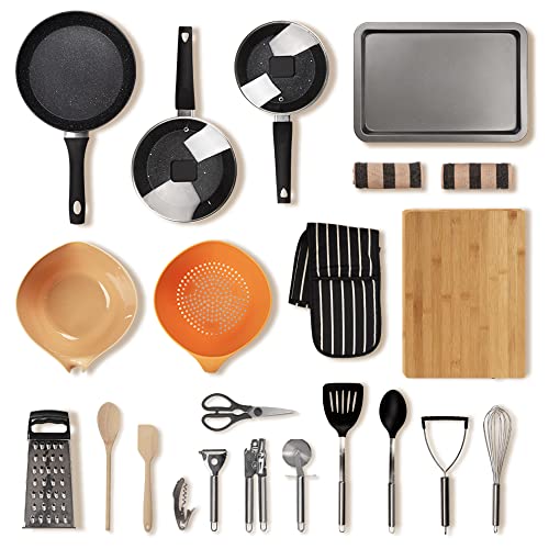 Noah Kit de Cocina con Más de 60 Artículos - Includye Ollas y Sartenes Antiadherentes,...