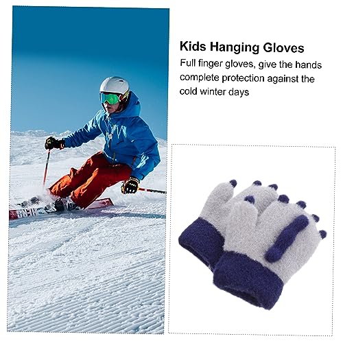 BESTYASH 1 Pair Kids Winter Gloves Boys Girls Warm Full Finger Cashmere Gloves Adorable Cartoon Dinosaur Claws Design