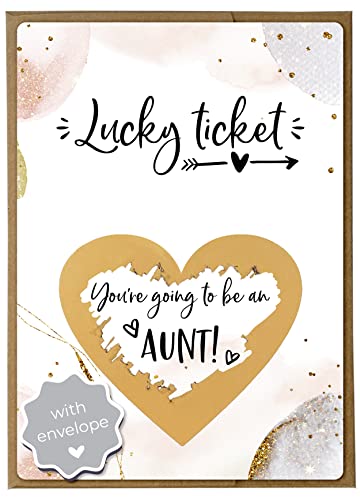 Image of Joli Coon Pregnancy announcement scratch cards - You are going to be an aunt - Auntie pregnancy scratch off announcement with envelope