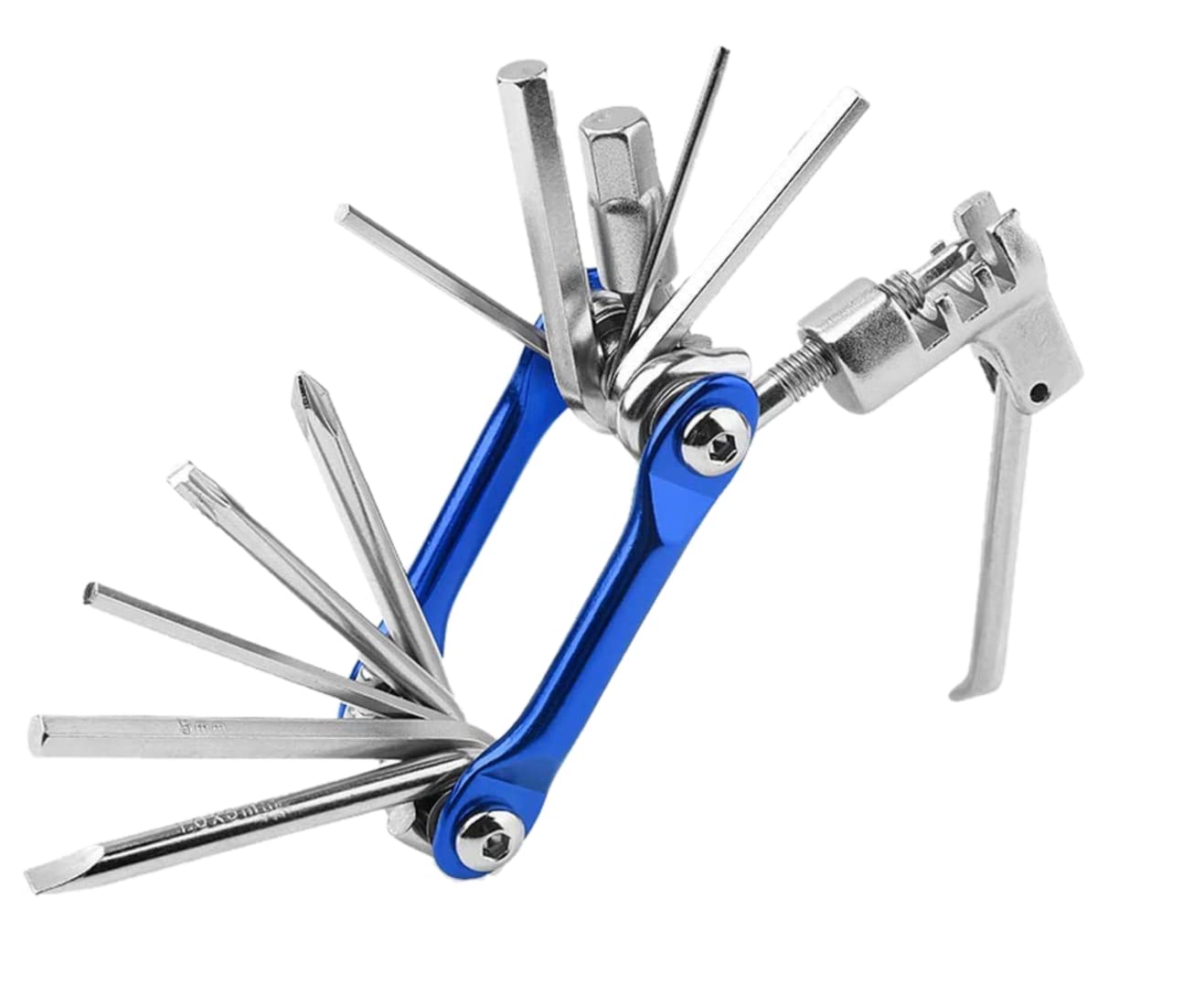 CYBIC 14-in-1 Bicycle Multi-Tool, Professional Grade Stainless Steel and Blue Aluminum, Compact Folding Design for Bike Maintenance and Repair-image-21