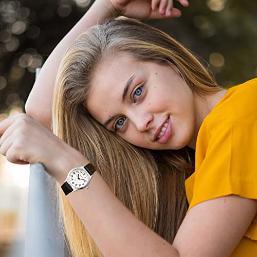 Stylish Women's Waterproof Leather Watch - Elegant Silver Quartz Timepiece for Casual and Formal Wear - Image 2