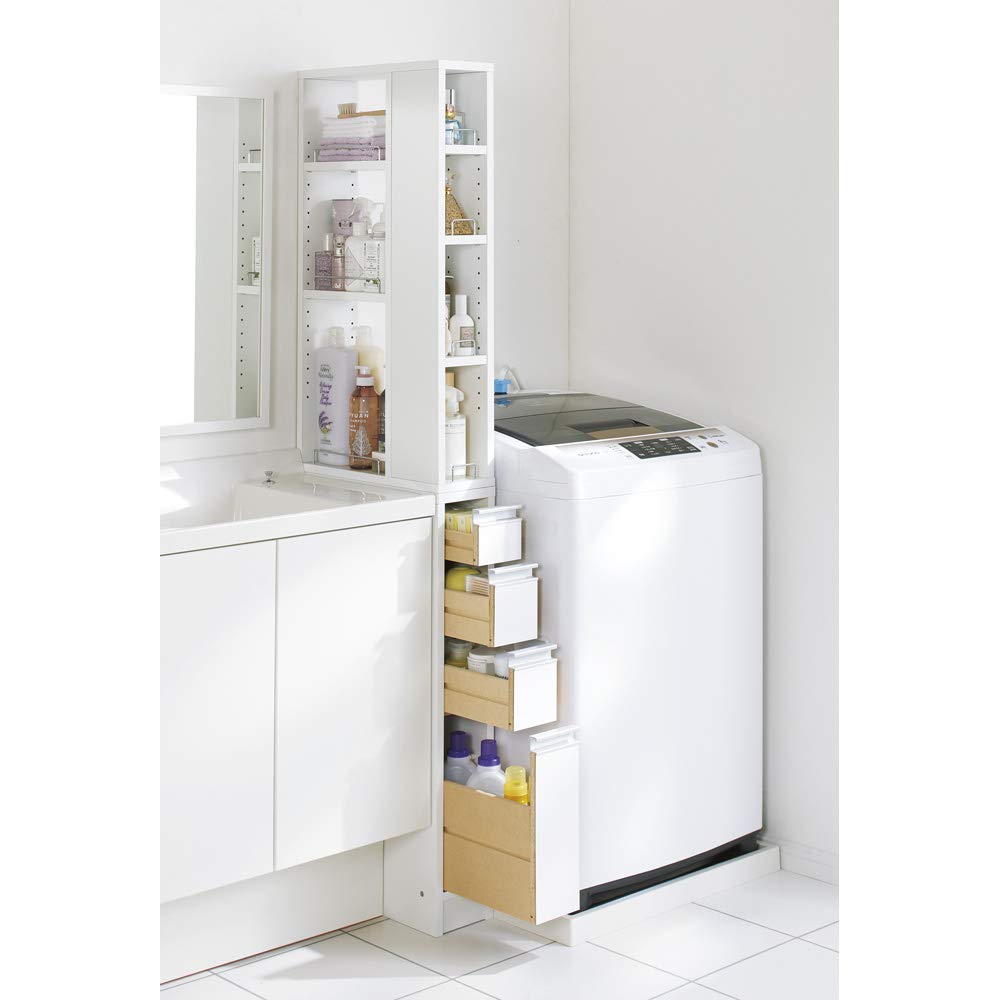 Amazon｜ディノス トイレ 洗面所 ランドリー収納 洗面所収納 隙間収納