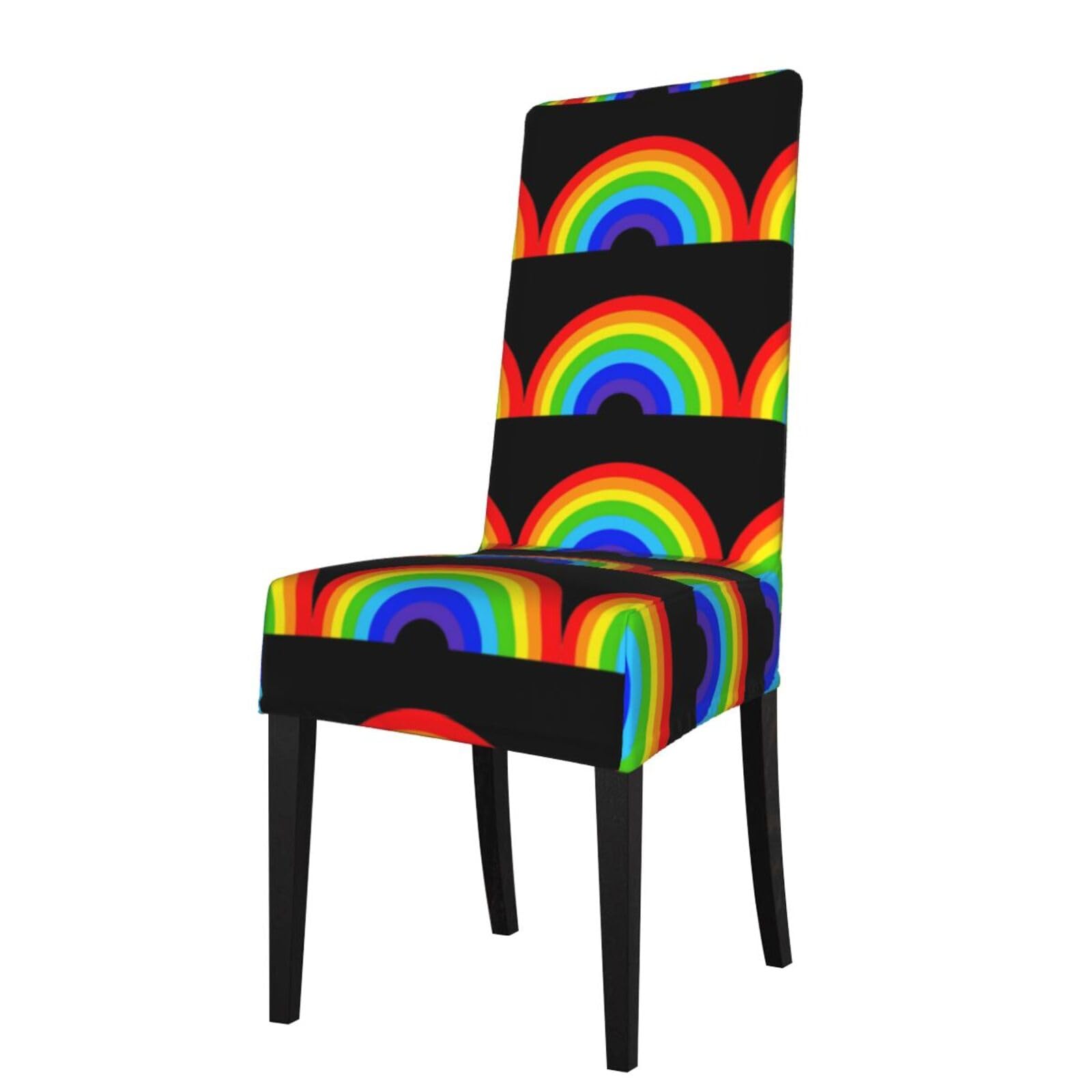 YYHWHJDE rainbow Prints Dining Chair Throw Covers – Stretchable Polyester Blend Protects Your Chairs with Easy Style & Easy Care