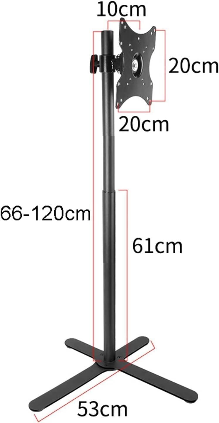 TV Stand Single Monitor Mounting Bracket with Adjustable 90 Degree Rotation Height and Tilt Function, Suitable for Screens Up to 12-32 Inches