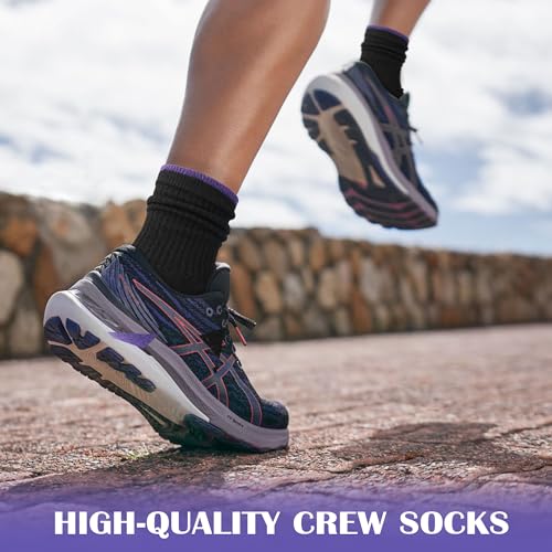 Image of Gonii Women Socks Hiking Running Thick Cushion Athletic Crew Socks 5-Pair